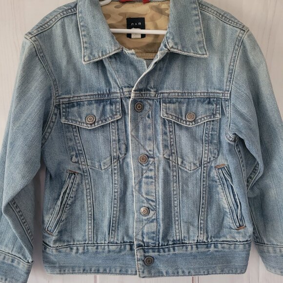 Gap Kids Denim Jean Jacket, Girl S 6-7, Snap Front Closure Button Detail, EUC - Picture 2 of 11
